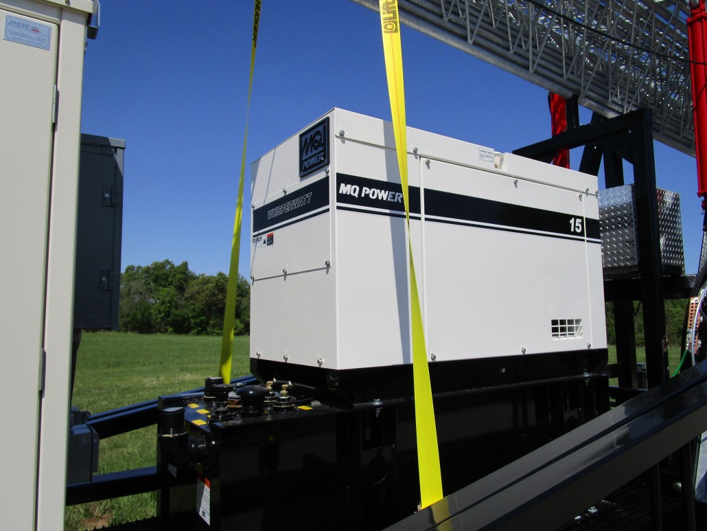 15kw Generator with Extended Fuel tank on Cell on Wheels AllTech Communications